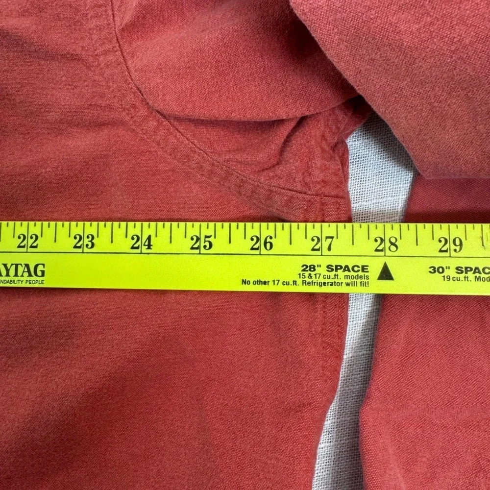 LL Bean Chamois Cloth Shirt Men XXL Tall Orange Red Outdoor Rugged Cabin Work